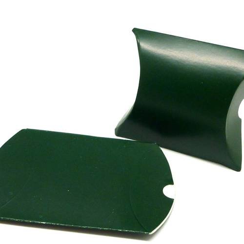10 boites cadeaux berlingot 7,5cm x 7cm en carton de couleur vert foncé, vert sapin peut être customisée 