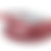1m lanière cuir synthétique bicolore rouge cardinal / argenté 3mm aspect brillant vernis idéal bracelet multirangs 