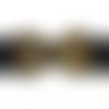 Fermoir clip rectangle manchette pour lanière cuir de 14-15mm en métal de couleur bronze
