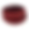 R-1,2m cordon plat cuir synthétique bicolore rouge / bordeaux marsala 6mm 