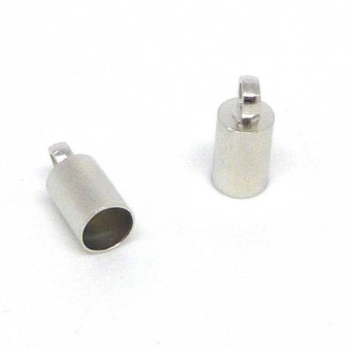 10 embouts pour cordon 3-3,5mm, pouvant aussi servir de cache nœud en métal argenté lisse et fin