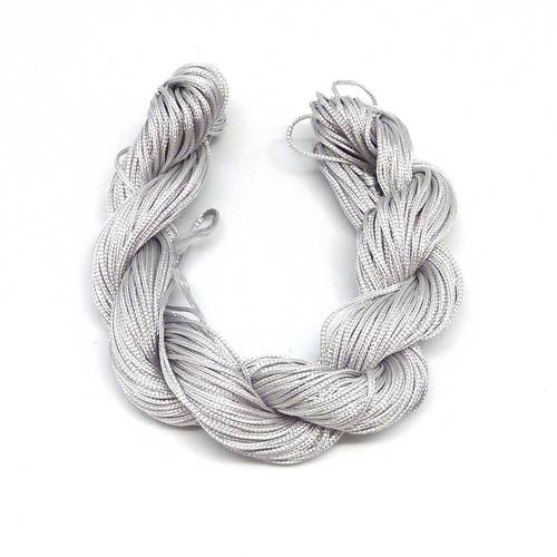 R-echeveau de 29m de fil nylon tressé gris clair, gris argenté 0,8mm pour tressage bracelet wrap, shamballa 