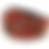 1m lanière ethnique en coton tissé 10mm sur le dessus couleur multicolore dominante rouge et simili cuir noir 
