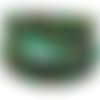 1m lanière ethnique en coton tissé 10mm sur le dessus couleur multicolore dominante vert et simili cuir noir en dessous 