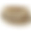 30cm cordon de suédine deux rangées de strass brillant beige et strass incolore 5mm x 2,5mm - aspetc daim 