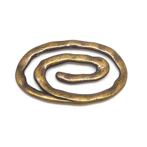 Spirale ovale, connecteur 37 x 22mm en métal de couleur bronze 