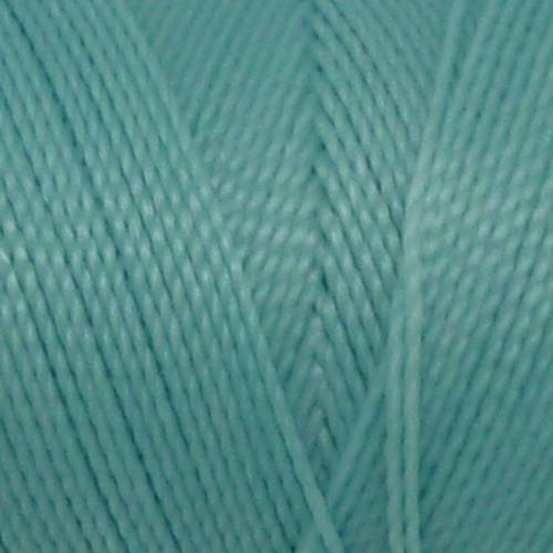 5m fil polyester ciré 0,8mm de couleur bleu pâle, bleu azurin mat