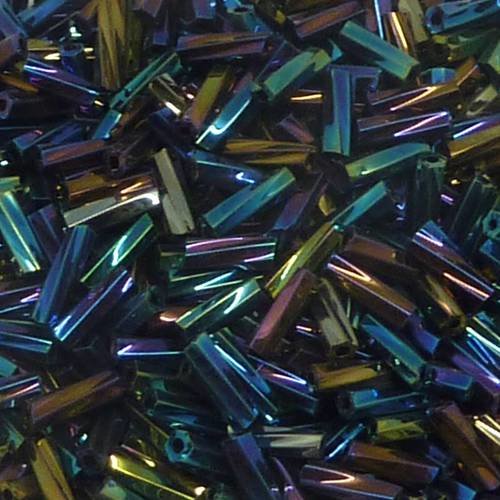 R-20g soit environ 620 perles de rocailles tube 2mm strié effet torsadé et irisé en verre irisé violet,