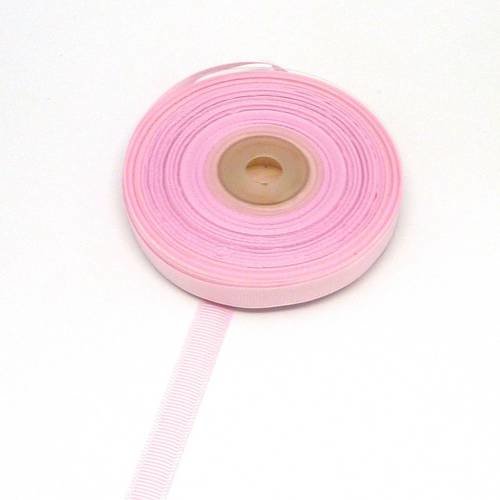 1 bobine de 19m de ruban gros grain de largeur 10mm souple de couleur rose pâle, rose dragée, pastel 