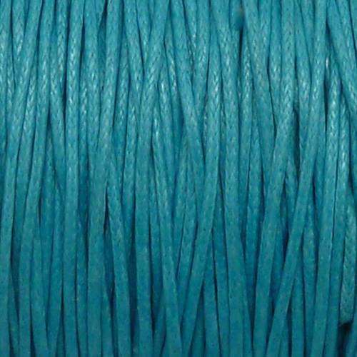 10m fil coton ciré 1mm de couleur bleu turquoise