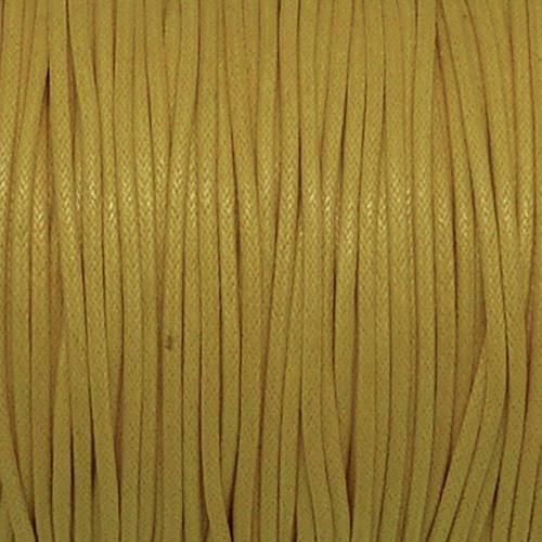 5m cordon coton ciré 1,5mm de couleur jaune bouton d'or, paille
