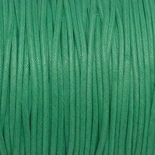 5m cordon coton ciré 1,5mm de couleur vert d'eau