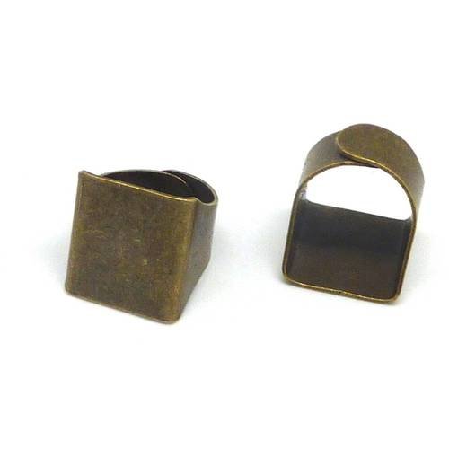 2 supports bague réglable large avec plateau carré en métal de couleur bronze 