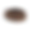 1m cordon de suédine cloutée marron chocolat pailleté et clou argent 4,5mm x 2mm - aspect daim 