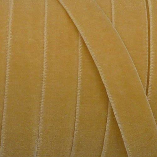 1m ruban élastique plat velours 10mm jaune maïs pâle 