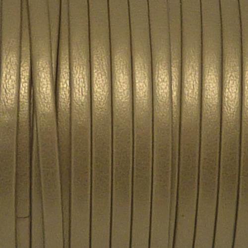 1m lanière simili cuir 3mm de couleur or pâle, beige, effet nacré 