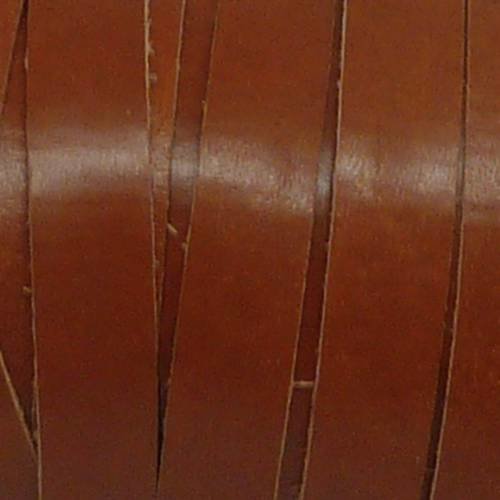 50cm cuir plat largeur 10mm de couleur marron rouille, caramel , fin - cuir veritable 