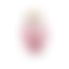 1 perle poupée russe matriochka en porcelaine de couleur vieux rose 23,6mm