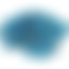 11g env. 100 perles en verre fine ronde 5mm bleu turquoise irisé rainbow 
