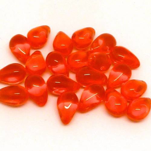 36g de perles gouttes en verre de couleur orange 9,2mm environ 100 perles