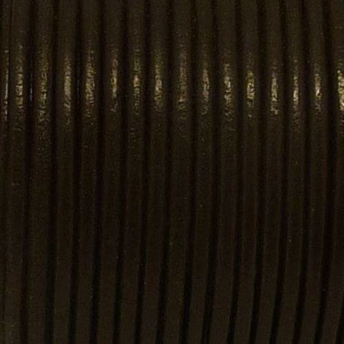 1m cordon cuir rond 2mm marron foncé