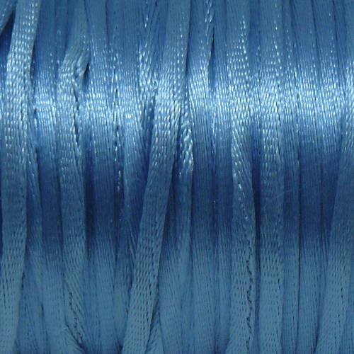 20m cordon queue de rat bleu bleuet brillant 2mm 