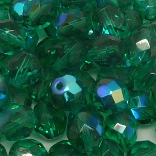 50 perles facette en verre 8mm de couleur vert bleu irisé ab 
