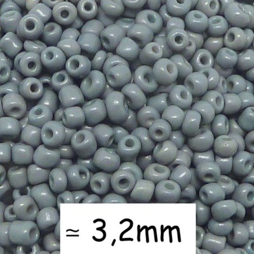 30g perles de rocaille 3,2mm de couleur gris souris mat en verre