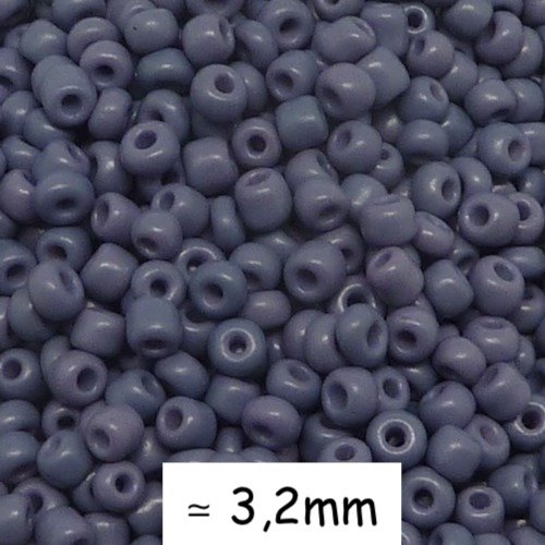 30 perles de rocaille 3,2mm de couleur bleu gris mat en verre
