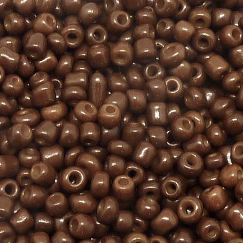 20g de perles de rocaille 3mm de couleur marron chocolat mat en verre