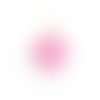Lot de 3 breloques coeur bombé 10,7mm en verre de couleur rose pâle 