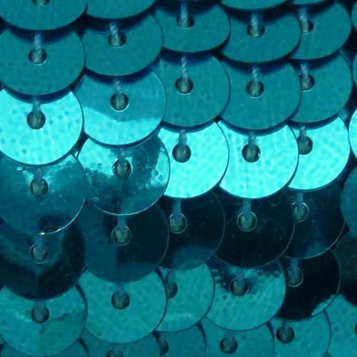1m ruban galon sequin 5mm de couleur bleu turquoise brillant 