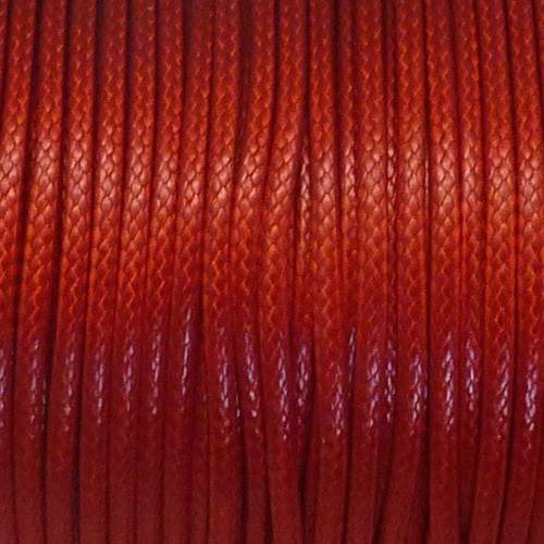 5m de cordon polyester enduit 2mm souple imitation cuir rouge