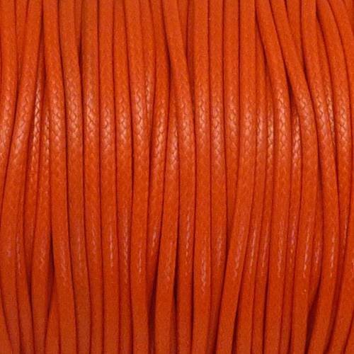5m de cordon polyester enduit 2mm souple imitation cuir orange vif 
