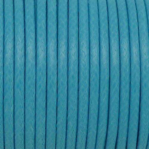 15m cordon polyester enduit 2mm souple imitation cuir bleu 