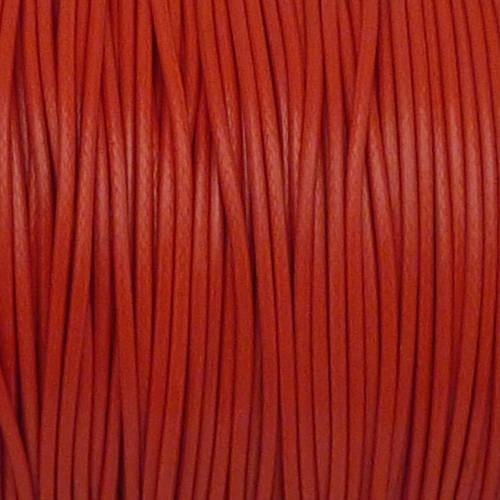 5m de cordon polyester enduit 1mm souple rouge brillant