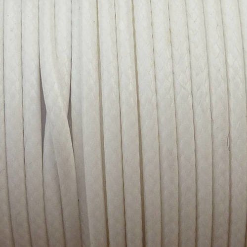 5m de cordon polyester enduit 2mm souple imitation cuir blanc cassé légèrement brillant