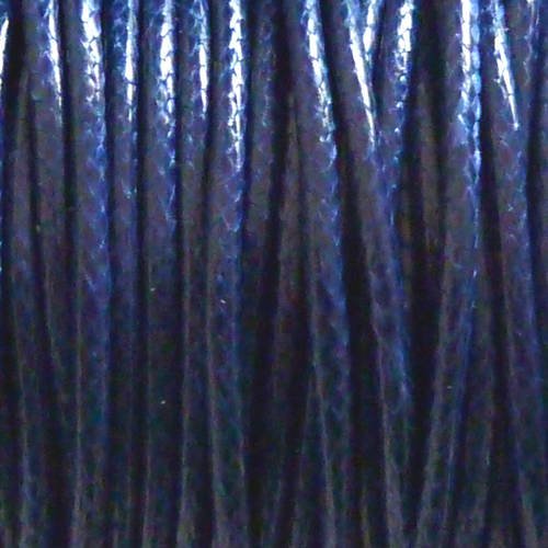 5m cordon polyester enduit 2mm souple imitation cuir de couleur bleu marine 