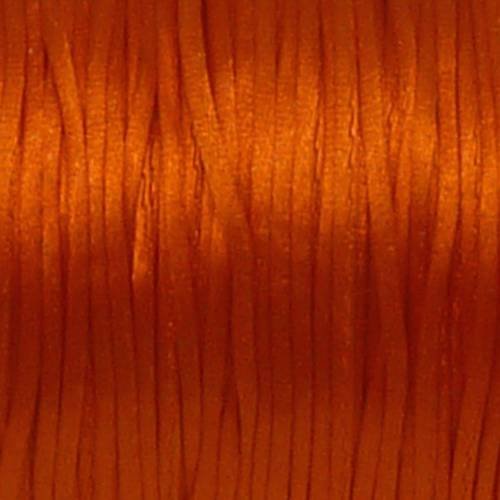 10m fil, cordon queue de rat 1mm orange vif brillant satiné - ficelle chinoise 