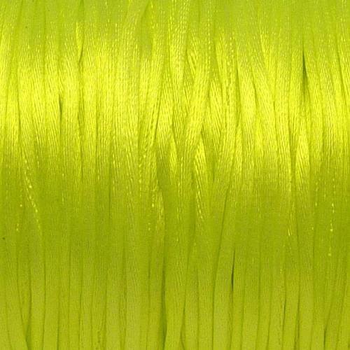 10m fil, cordon queue de rat 1mm jaune fluo brillant satiné ficelle chinoise
