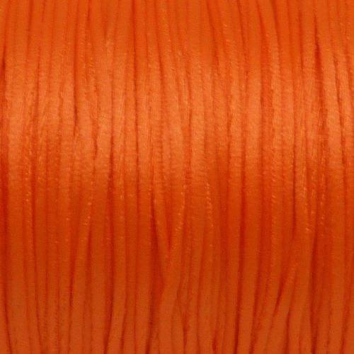 10m fil, cordon queue de rat 1mm orange fluo brillant satiné