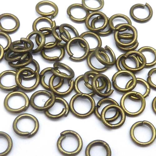 130 anneaux de jonction 4mm en métal de couleur bronze