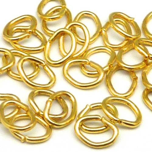 5g environ 115 anneaux ovales de jonction 5mm x 4mm en métal doré 