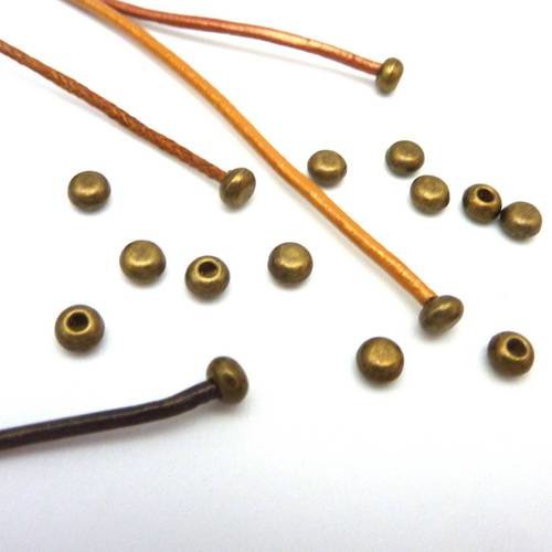 15,9g environ 100 perles embout de finition pour cordon de 1,5mm en métal de couleur bronze 