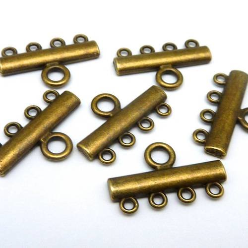 6 embouts multi rangs - 4 rangs 24mm en métal de couleur bronze 