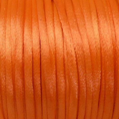 20m de fil, cordon ficelle chinoise 2mm orange fluo brillant 