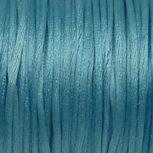 10m fil, cordon queue de rat 1mm bleu ciel, bleu clair brillant satiné - ficelle chinoise 
