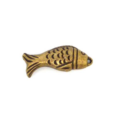5 pendentif, breloque poisson 26,7mm en métal bronze
