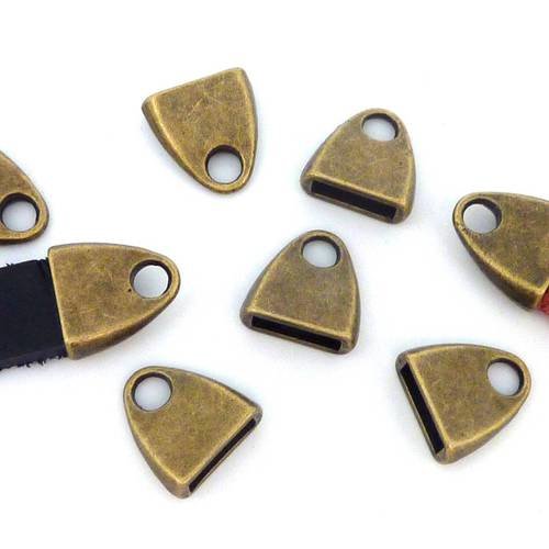 50 embouts pour lanière de 10mm en métal de couleur bronze 