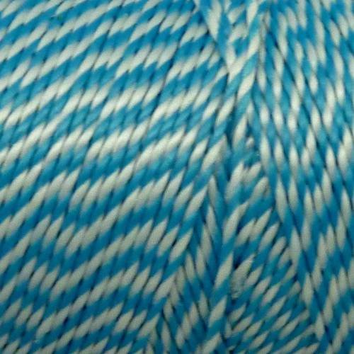 10m fil polyester ciré 0,8mm bicolore bleu et blanc 